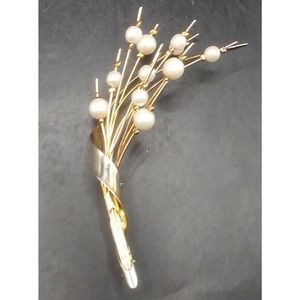 Cattails Gold Tone Brooch Pin
